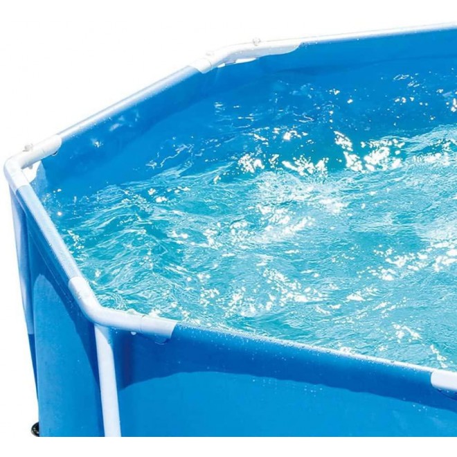 Summer Waves P2000830A Active 8ft x 30in Outdoor Round Frame Above Ground Swimming Pool Set with Filter Pump and Type D Filter Cartridge, Blue